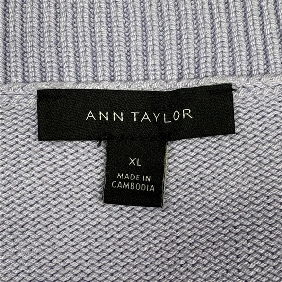 Ann Taylor Chunky Knit Square Neck Pullover Sweater Lilac Purple XL - Picture 8 of 9